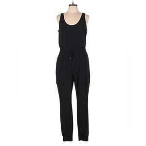 Athleta Black Sleeveless Drawstring Cargo Jumpsuit